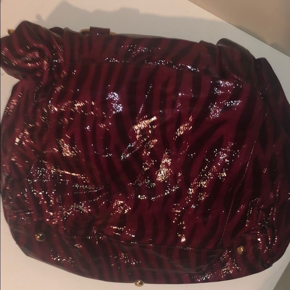 Black and Red Zebra Print Leather Arcadia Bag - Picture 4 of 5